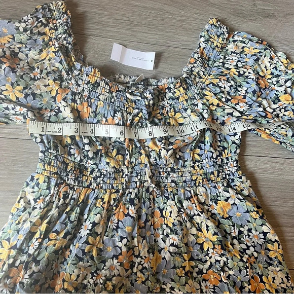 American Eagle Outfitters Mini Dress Women’s Floral Puff Sleeve Off Shoulder Sma - Picture 15 of 15